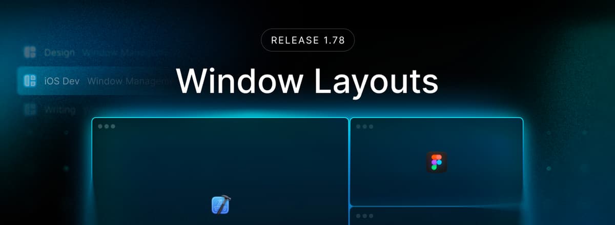 A graphic showing multiple macOS windows organised in a grid layout